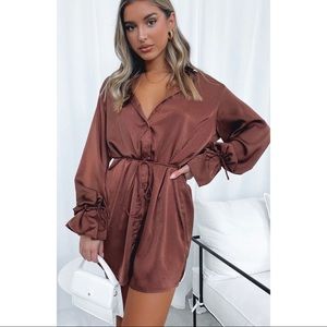 White Fox Boutique Only Gets Better Mini Dress Chocolate
